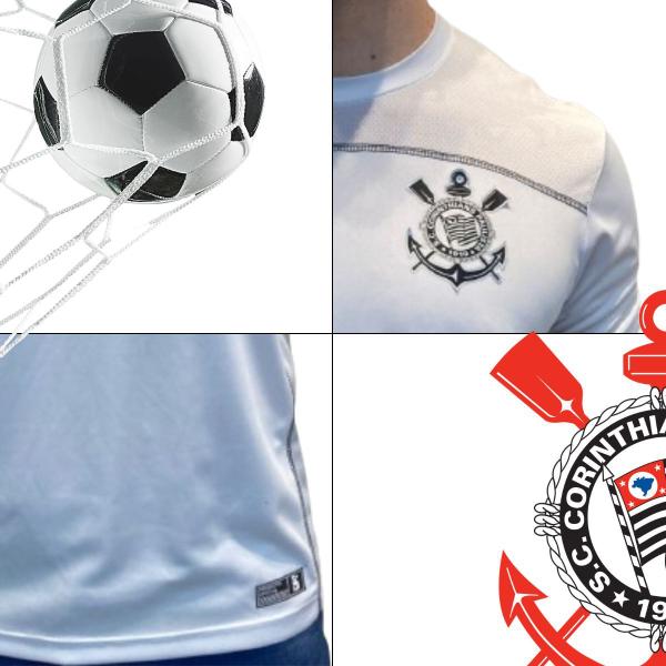 Imagem de Camisa Corinthians Fitness Branca Adulta Masculina Licenciada