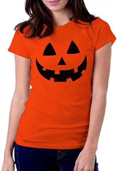 Imagem de Camisa De Abóbora Halloween Baby Look Fantasia Abobora