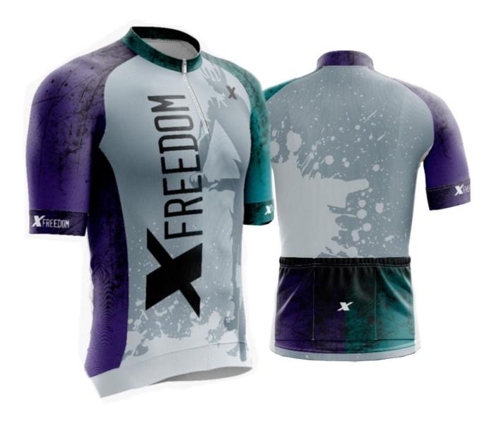 Imagem de Camisa de Ciclismo Bike Esporte C/ Proteção UV + Óculos Esportivo Preto Antirrisco + Par de Manguitos