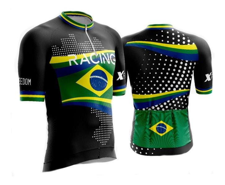 Imagem de Camisa de Ciclismo Bike Esporte C/ Proteção UV + Óculos Esportivo Preto Antirrisco + Par de Manguitos