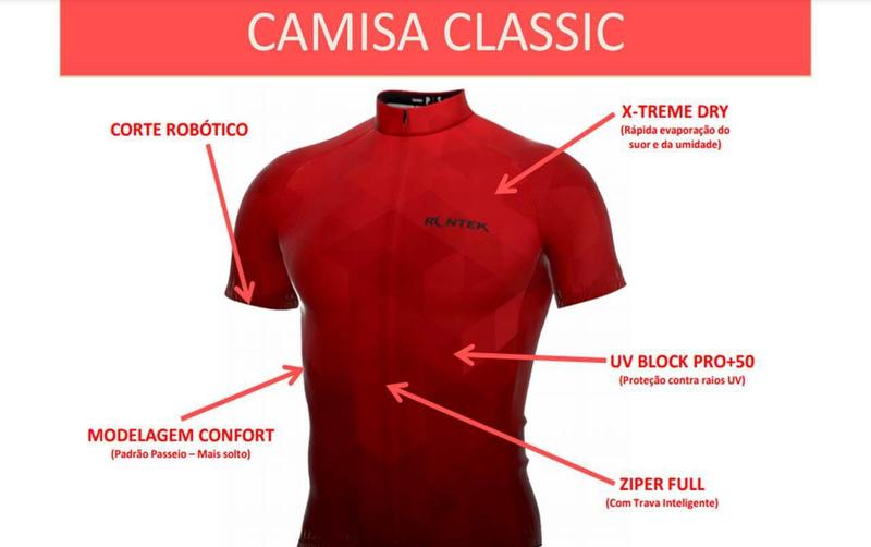 Imagem de Camisa de Ciclismo Classic Vermelha G manga Curta