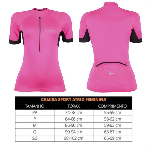 Imagem de Camisa de Ciclismo Feminino Manga Curta Sport Tamanho P Rosa Proteção UV30+ Confortável Atrio - VB017