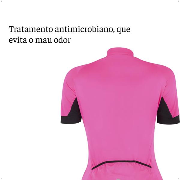 Imagem de Camisa de Ciclismo Feminino Manga Curta Sport Tamanho P Rosa Proteção UV30+ Confortável Atrio - VB017