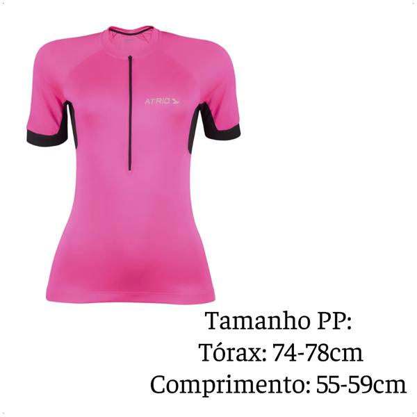 Imagem de Camisa de Ciclismo Feminino Manga Curta Sport Tamanho PP Rosa Proteção UV30+ Confortável Atrio -VB016