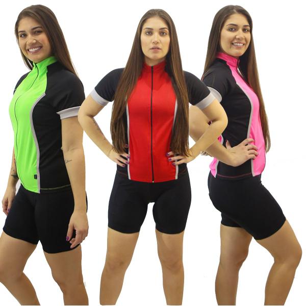 Imagem de Camisa de Ciclismo Manga Curta Camisa Bike Mtb Ciclista Com Punho - Feminina