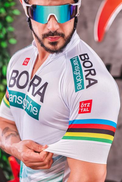 Imagem de Camisa de Ciclismo Masculina Equipe Bora Verde e Branca (Way Premium)