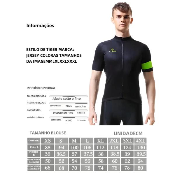 Imagem de Camisa de Ciclismo Masculina X-TIGER para Verão - MTB e Bicicleta