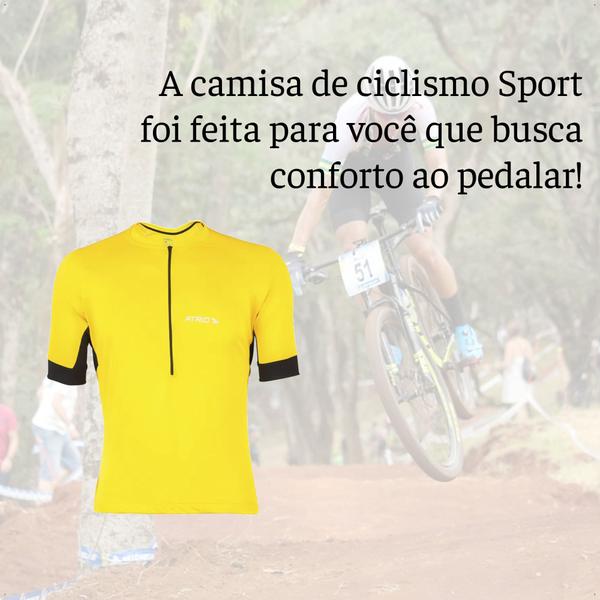 Imagem de Camisa de Ciclismo Masculino Manga Curta Sport Tamanho G Amarela Proteção UV30 Confortável Atrio - VB013