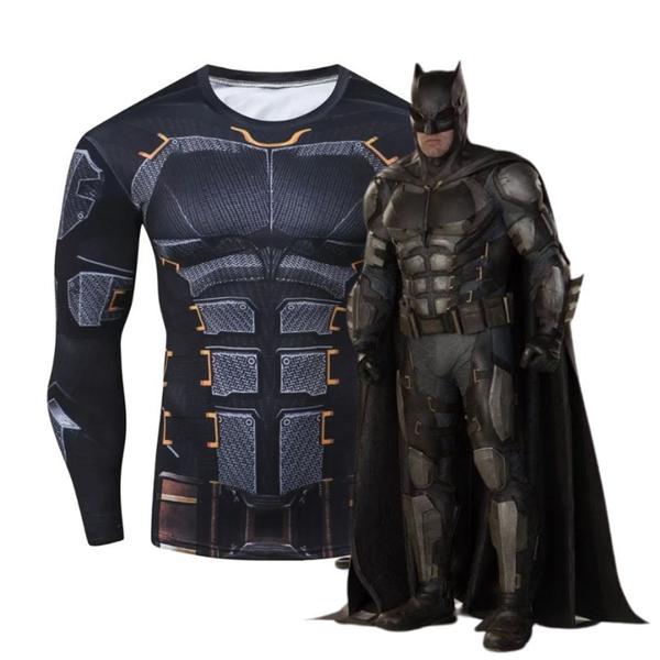 Imagem de Camisa de Compressão Batman Filme Liga da Justiça Rashguard Elastano Manga Longa