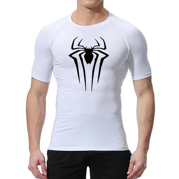 Imagem de Camisa De Compressão Masculina De Secagem Rápida Com Estampa De Aranha Verão Manga Curta Academia