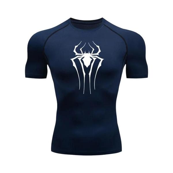 Imagem de Camisa De Compressão Masculina De Secagem Rápida Com Estampa De Aranha Verão Manga Curta Academia