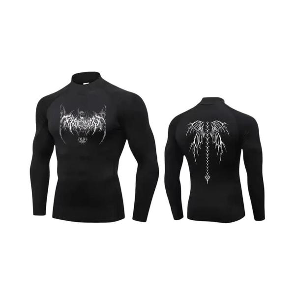 Camisa De Compressão Masculina Y2K De Gola Alta Para Fitness