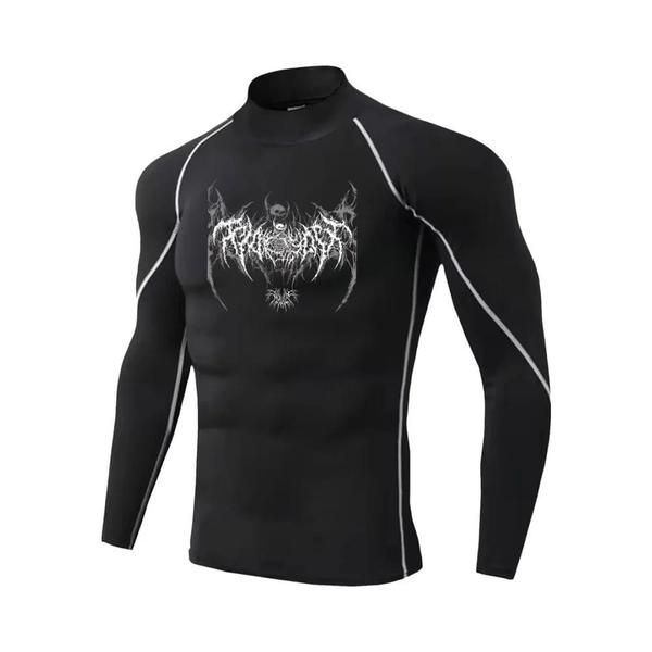 Camisa De Compressão Masculina Y2K De Gola Alta Para Fitness