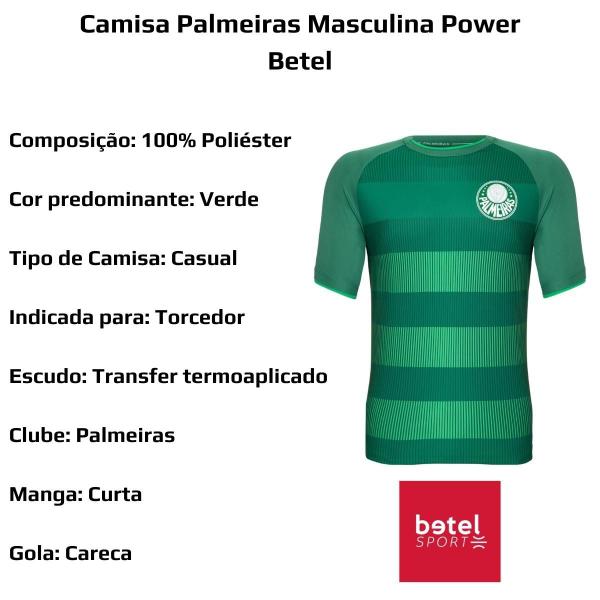 Imagem de Camisa De Futebol Masculina Palmeiras Power Oficial Licenciado Betel