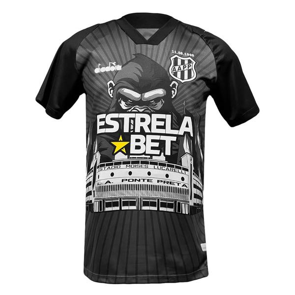 Imagem de Camisa de goleiro diadora ponte preta iii 2024 masculina - fan