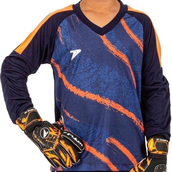 Imagem de Camisa de Goleiro Infantil Orbit Poker Azul e Laranja Original