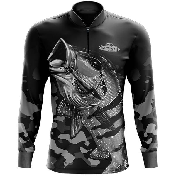 Imagem de Camisa De Pesca Esportiva Proteção Solar Tucunaré Camuflada