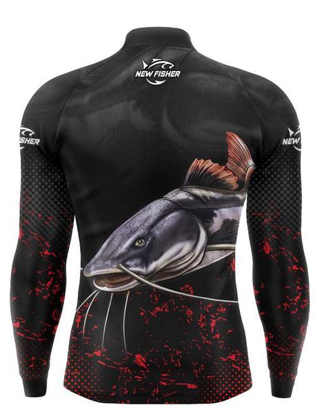 Imagem de Camisa de Pesca Infantil Pirarara Gola e Ziper + Proteção Solar UV30+ New Fisher