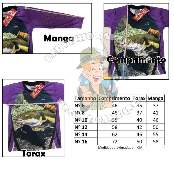 Imagem de Camisa de Pesca Infantil Tucunare Rosa C/ Protreção Solar Uv50+ e Manga Longa