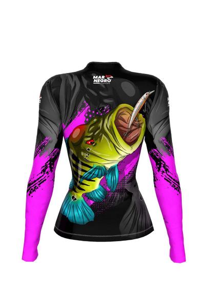 Imagem de Camisa De Pesca Mar Negro Feminina Proteção Uv50+ Tucunare Roxo