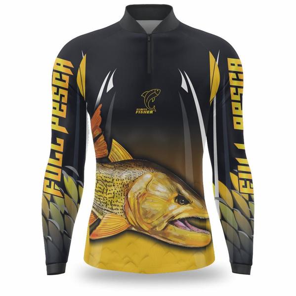 Imagem de Camisa de Pesca Masculina Esportiva Camiseta Manga longa Proteção Solar UV 50