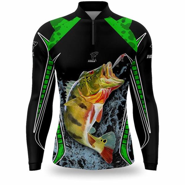 Imagem de Camisa de Pesca Masculina Esportiva Camiseta Manga longa Proteção Solar UV 50