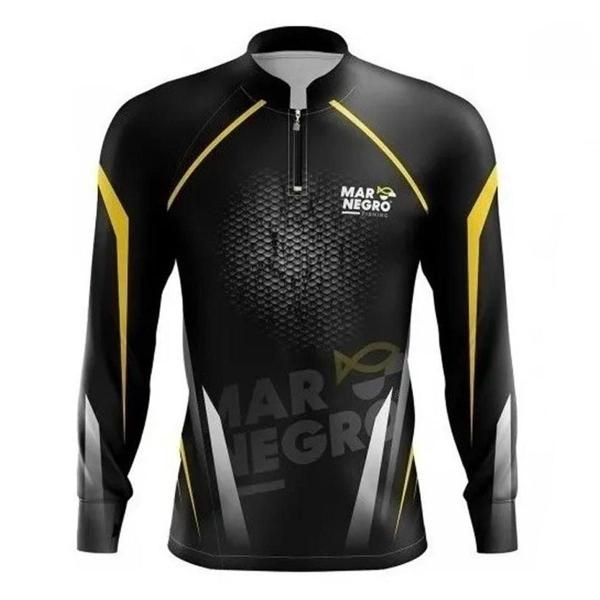 Camisa de Pesca Proteção Solar UV Clean 1 - Mar Negro Imagem de Camisa de Pesca Proteção Solar UV Clean 1 - Mar Negro
