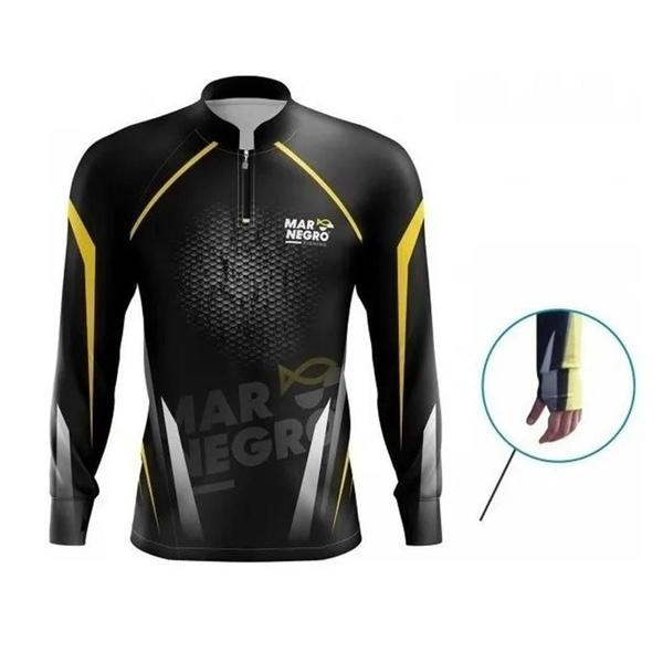 Camisa de Pesca Proteção Solar UV Clean 1 - Mar Negro Imagem de Camisa de Pesca Proteção Solar UV Clean 1 - Mar Negro
