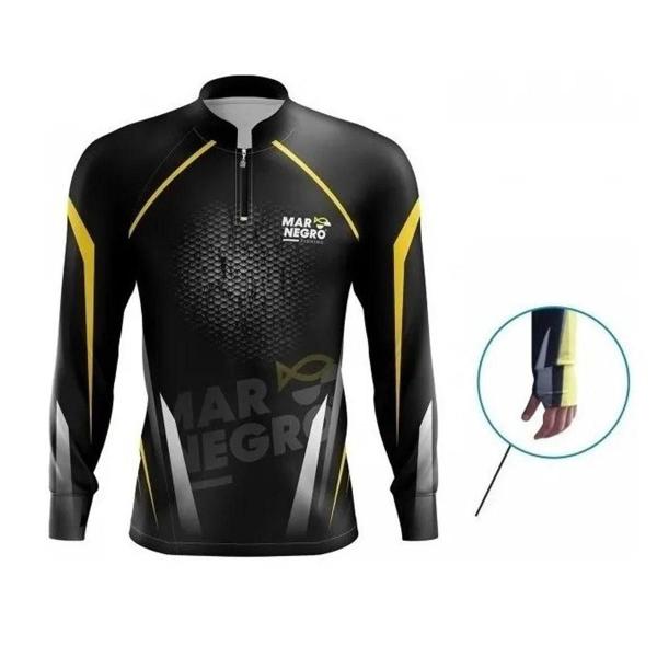 Camisa de Pesca Proteção Solar UV Clean 1 - Mar Negro Imagem de Camisa de Pesca Proteção Solar UV Clean 1 - Mar Negro
