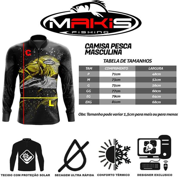 Imagem de Camisa De Pesca Proteção Solar Uv50 Makis Fishing Modelo MK38 2024 Nova Cor