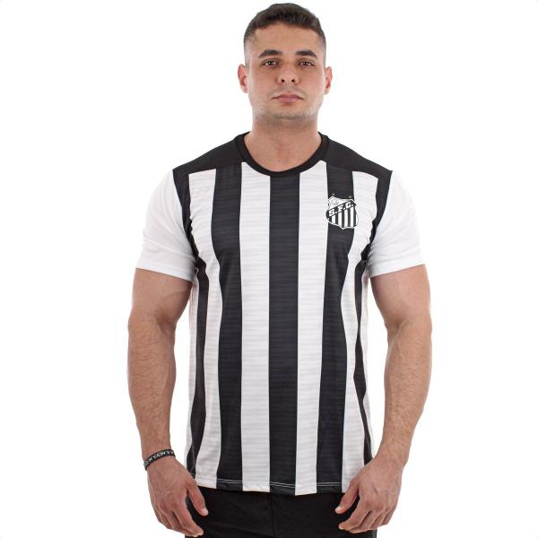 Imagem de Camisa De Time Braziline Majestic Santos Preto e Branco - Masculino