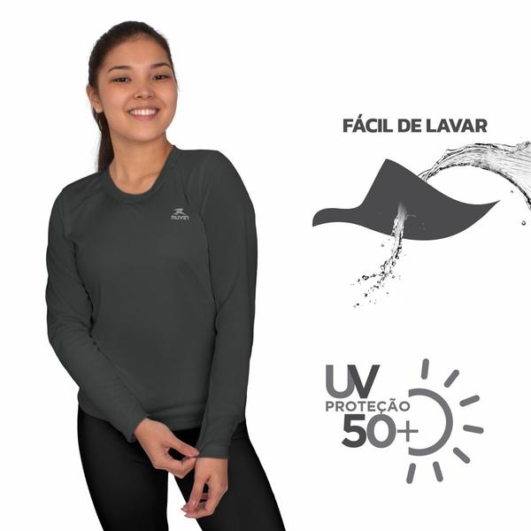 Imagem de Camisa Dry Basic LS Muvin Feminina - Proteção UV50 - Manga Longa - Corrida, Caminhada e Academia