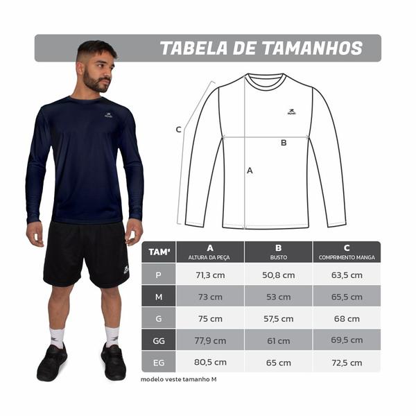 Imagem de Camisa Dry Basic LS Muvin Masculina - Proteção UV50 - Manga Longa - Corrida, Caminhada e Academia