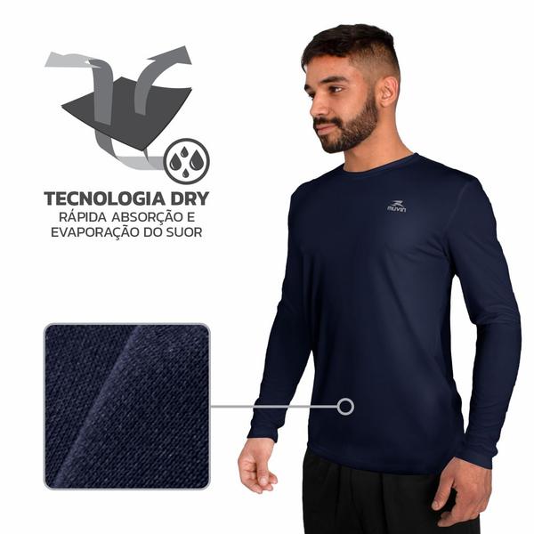 Imagem de Camisa Dry Basic LS Muvin Masculina - Proteção UV50 - Manga Longa - Corrida, Caminhada e Academia