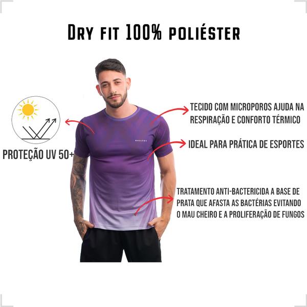 Imagem de Camisa dry fit academia masculina com proteção UV B35