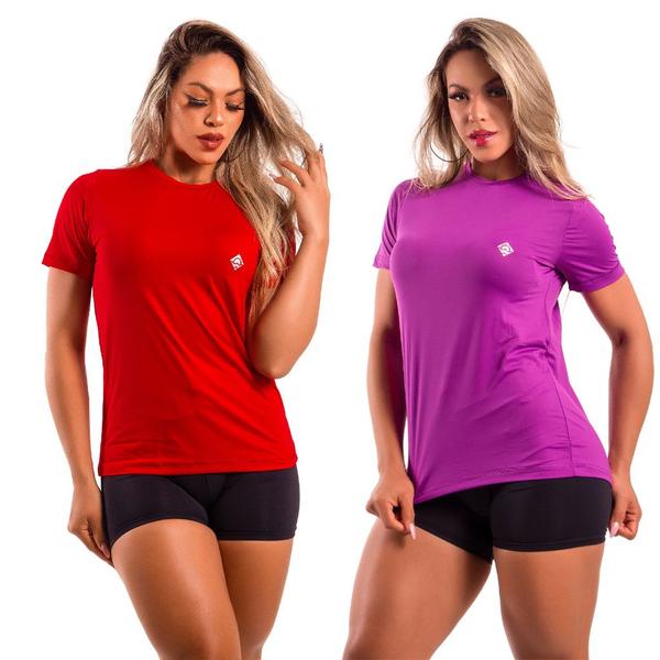 Imagem de Camisa Dry Fit Poliamida Feminina Academia Proteção Solar