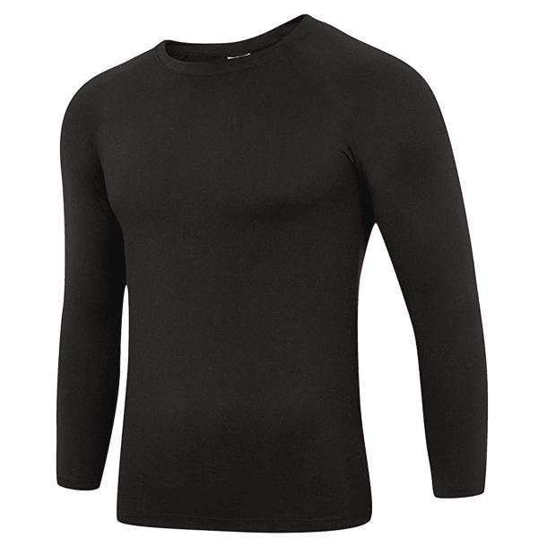 Imagem de Camisa Esportiva Proteçã Masculina Termica Segunda Pele Sol Esporte Preta Camiseta Original Reforçada Resistente Gelada