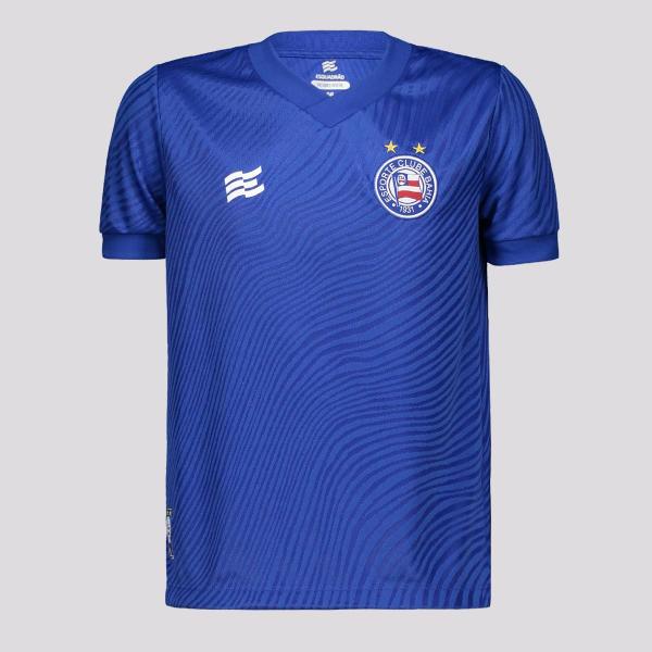 Camisa Esquadrão Bahia Jacquard Juvenil Azul - Esquadrao Imagem de Camisa Esquadrão Bahia Jacquard Juvenil Azul