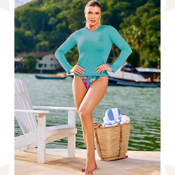 Camisa Com ProteÃ§Ã£o Solar Feminina Para Praia Camisa Feminina