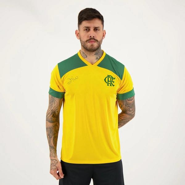 Camisa Flamengo Brasil Zico Desana Amarela - Amarelo - Braziline Camisa Flamengo Brasil Zico Desana Amarela - Amarelo - Braziline