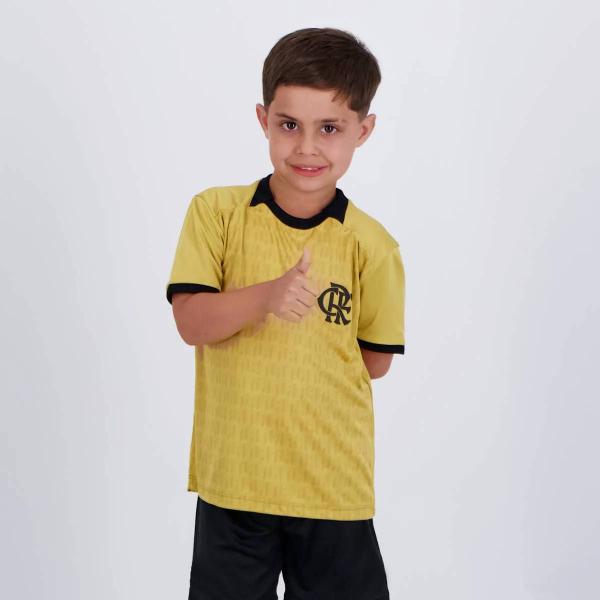 Imagem de Camisa Flamengo Gerson 8 Chalkboard Infantil Dourada