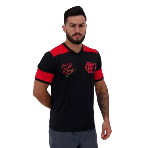 Camisa Flamengo Masculina Retrô Zico Casual - BRAZILINE Imagem de Camisa Flamengo Masculina Retrô Zico Casual