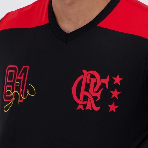 Camisa Flamengo Masculina Retrô Zico Casual - BRAZILINE Imagem de Camisa Flamengo Masculina Retrô Zico Casual