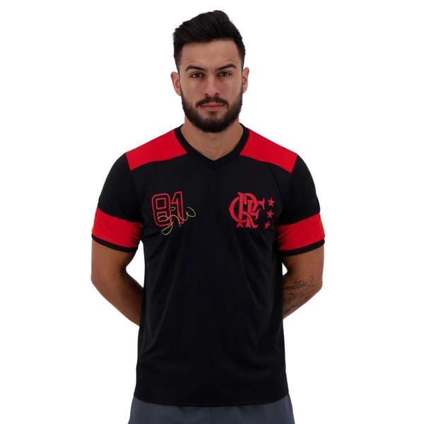 Camisa Flamengo Masculina Retrô Zico Casual - BRAZILINE Imagem de Camisa Flamengo Masculina Retrô Zico Casual