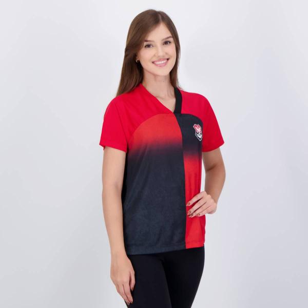 Imagem de Camisa Flamengo Vintém Feminina Preta e Vermelha