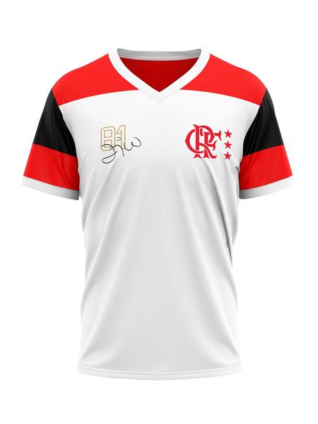 Imagem de Camisa Flamengo Zico Mundial 1981 Branca Retrô Dry Oficial