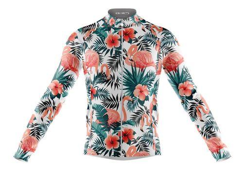 Imagem de Camisa Flamingo Floral Manga Longa Full Ziper Mtb