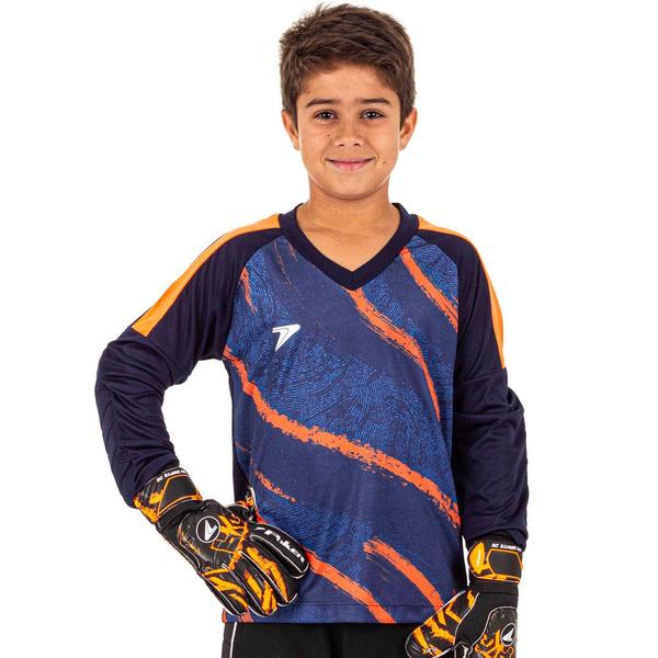 Imagem de Camisa Goleiro Infantil Poker Orbit Manga Longa Azul Marinho 04459