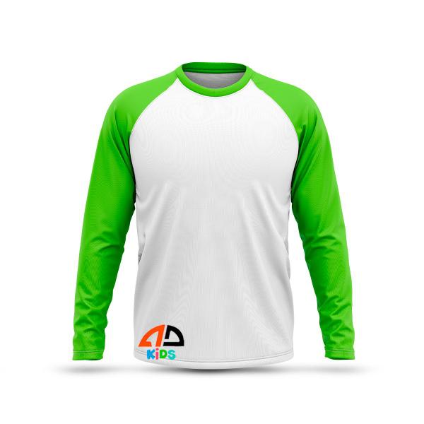 Camisa Infantil Criança Manga Longa Segunda Pele Termica Branco e Verde Neon - ADStore Imagem de Camisa Infantil Criança Manga Longa Segunda Pele Termica Branco e Verde Neon