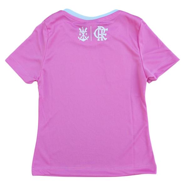 Imagem de Camisa Infantil Flamengo Menina Rosa Afeto Oficial Braziline